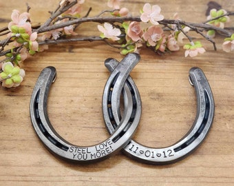 Custom Anniversary Linked Horseshoe Wall Hanging, 11 Year Gift, For Horse Lovers