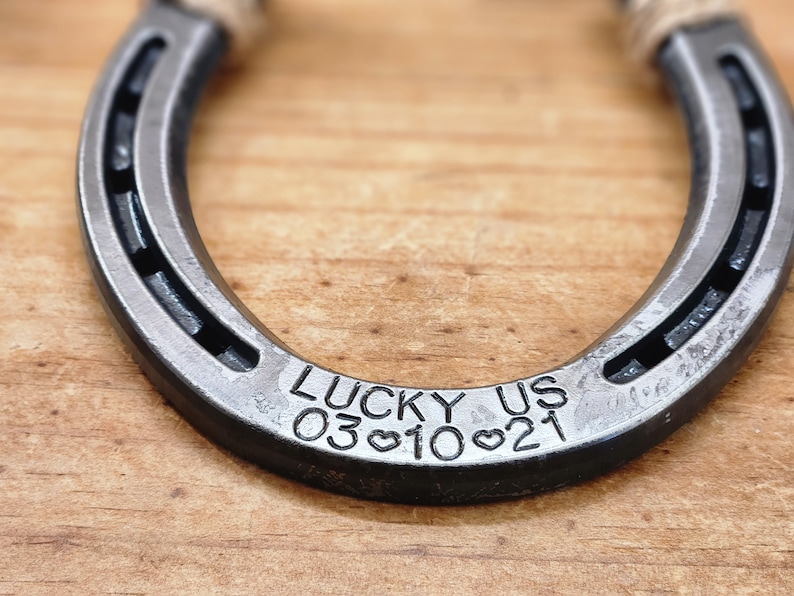 Lucky Horseshoe, Engraved Horseshoe Anniversary Gift, Custom Horseshoe, Gift for the Couple No gift box