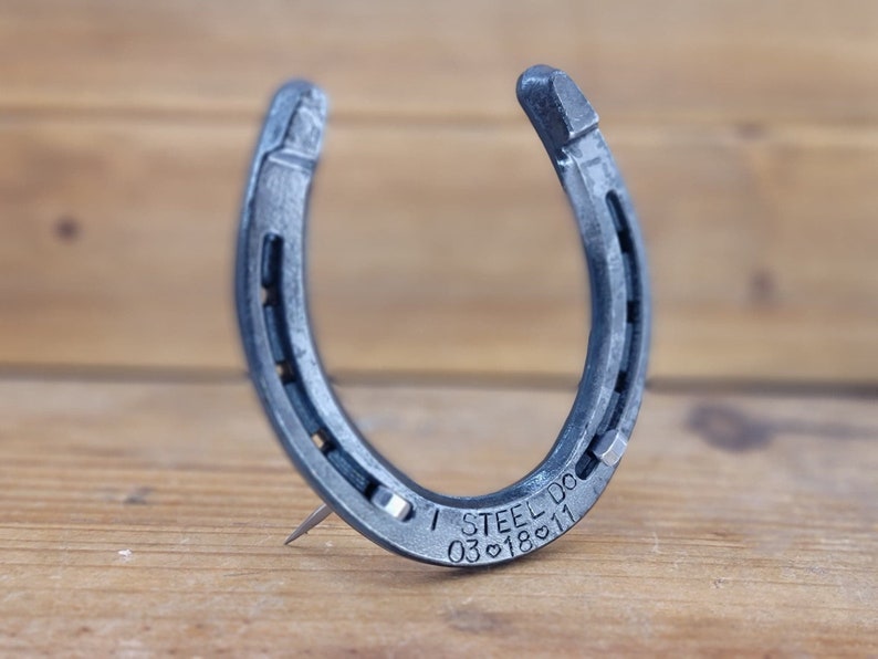 Engraved Horseshoe Steel Anniversary Gift 11th Anniversary Etsy