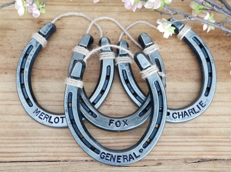 Engraved Horseshoe Wall Hanging, Gift For Equestrians, Stall Sign image 6