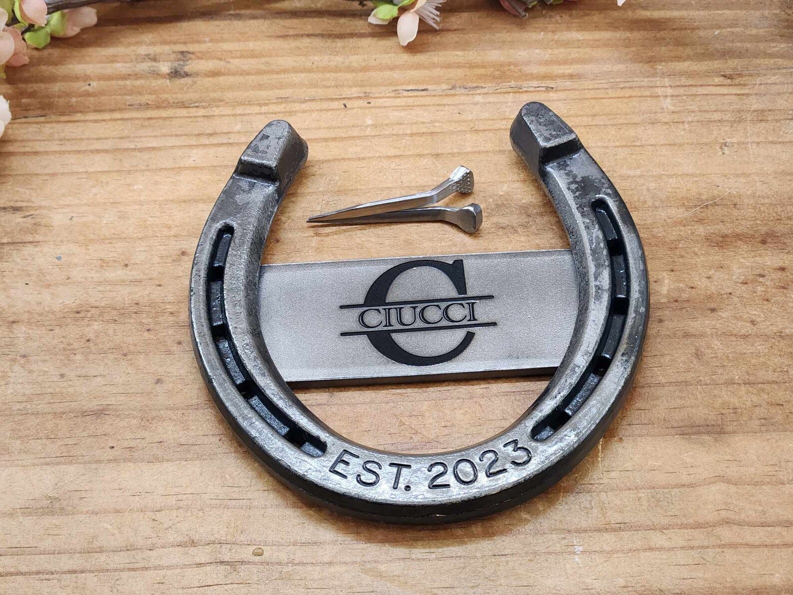 Monogrammed Horseshoe, Monogrammed Home Decor, Personalized Gift, Gift ...