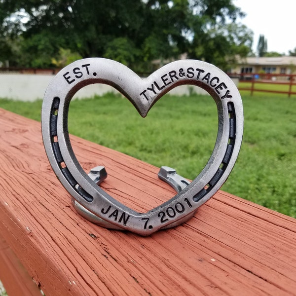 Horseshoe Heart with personalized hand-stamping