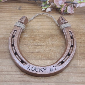 7th Anniversary Gift, Engraved Copper Horseshoe, Copper Anniversary Gift, Gift for the Couple image 2