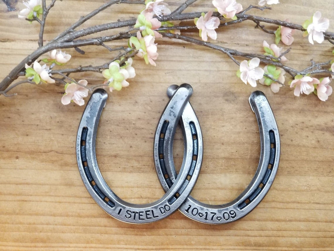Personalized Linked Horseshoe Wall Hanging 11th Anniversary Etsy