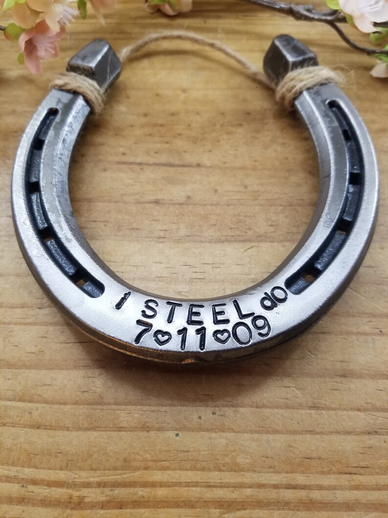 Engraved Horseshoe Steel Anniversary Gift 11th Anniversary Etsy