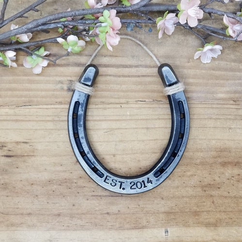 Engraved Horseshoe, Customized Western Decor, 6th or 11th Anniversary Gift