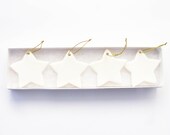 Set of 4 white porcelain stars | Christmas decorations| Ready to dispatch