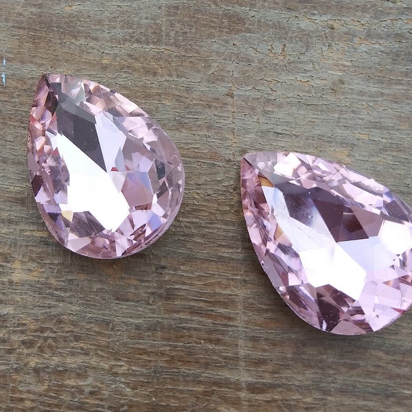 25mm Pink Titanium  Crystal Resin Cabochon Pair/ DIY Earring Pair