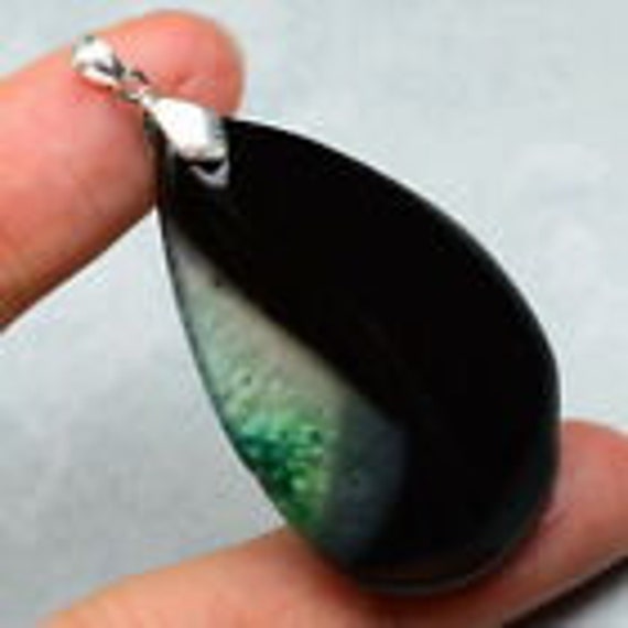 Druzy Geode Agate Pendant Teardrop Green Black Agate Stone 45x30mm Colorful Gemstone Pendant Large Focal Pendant Flat back Jewelry Supplies Druzy Geode Agate Pendant Teardrop Green Black Agate Stone 45x30mm Colorful Gemstone Pendant Large Focal Pendant Flat back Jewelry Supplies