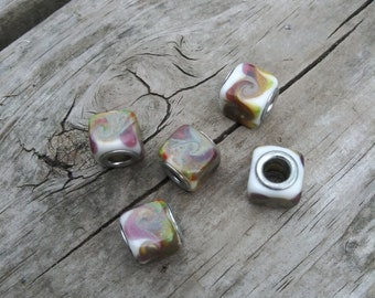 11mm Lampwork Glass Painted Euro Glass Beads 11mm Perles focales