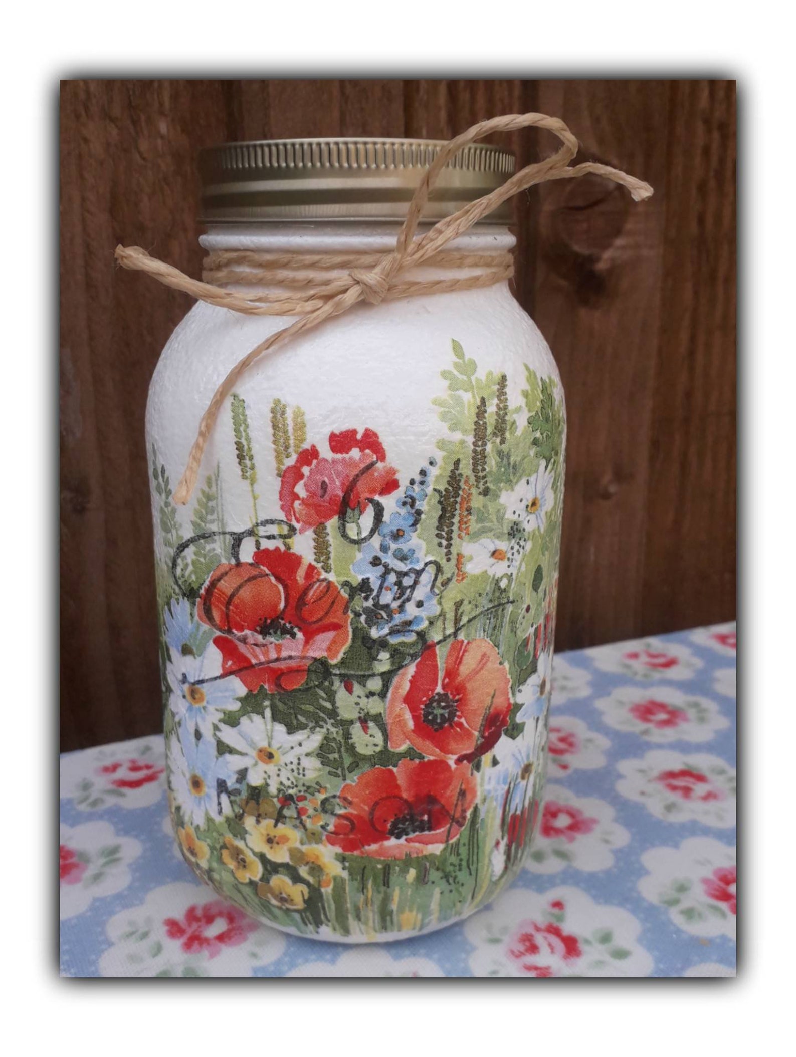 Hand Decorated Poppy Field Kilner Jar Vase Storage Jar Etsy