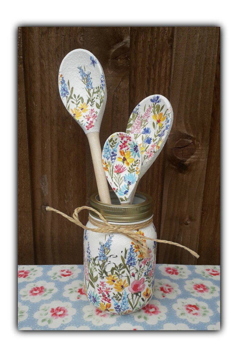 Hand Decorated Summer Meadow Kilner Jar Vase storage jar Etsy