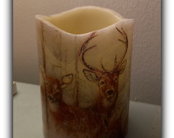 Beautiful Deer family LED Flameless Candle - battery powered