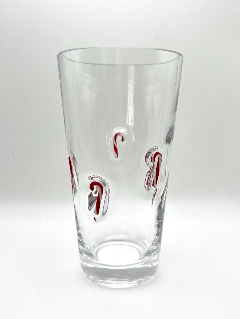 Artland or Anthropologie Candy Cane 16-ounce Highball Cocktail Glass Tumbler, Excellent Condition