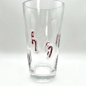 Artland or Anthropologie Candy Cane 16-ounce Highball Cocktail Glass Tumbler, Excellent Condition