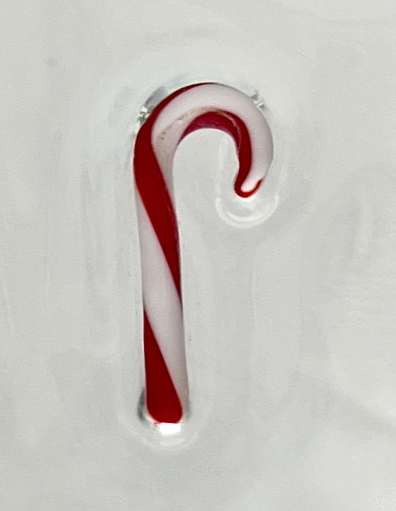 Artland or Anthropologie Candy Cane 16-ounce Highball Cocktail Glass Tumbler, Excellent Condition