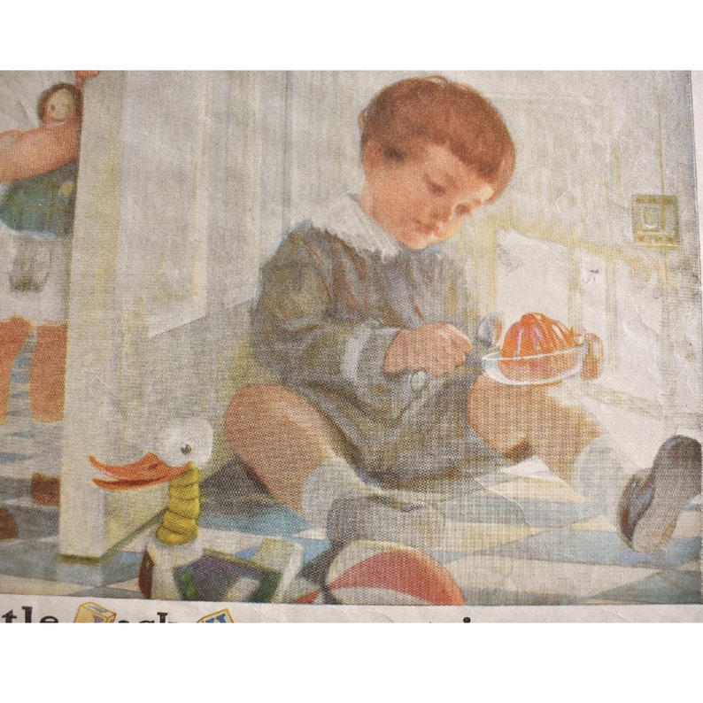 1923 Jello Advertisement, Jell-O Little Jack Horner, Nursery Child's Room Art by Linn Ball, Fairbanks Gold Dust Washing Powder Ad image 2