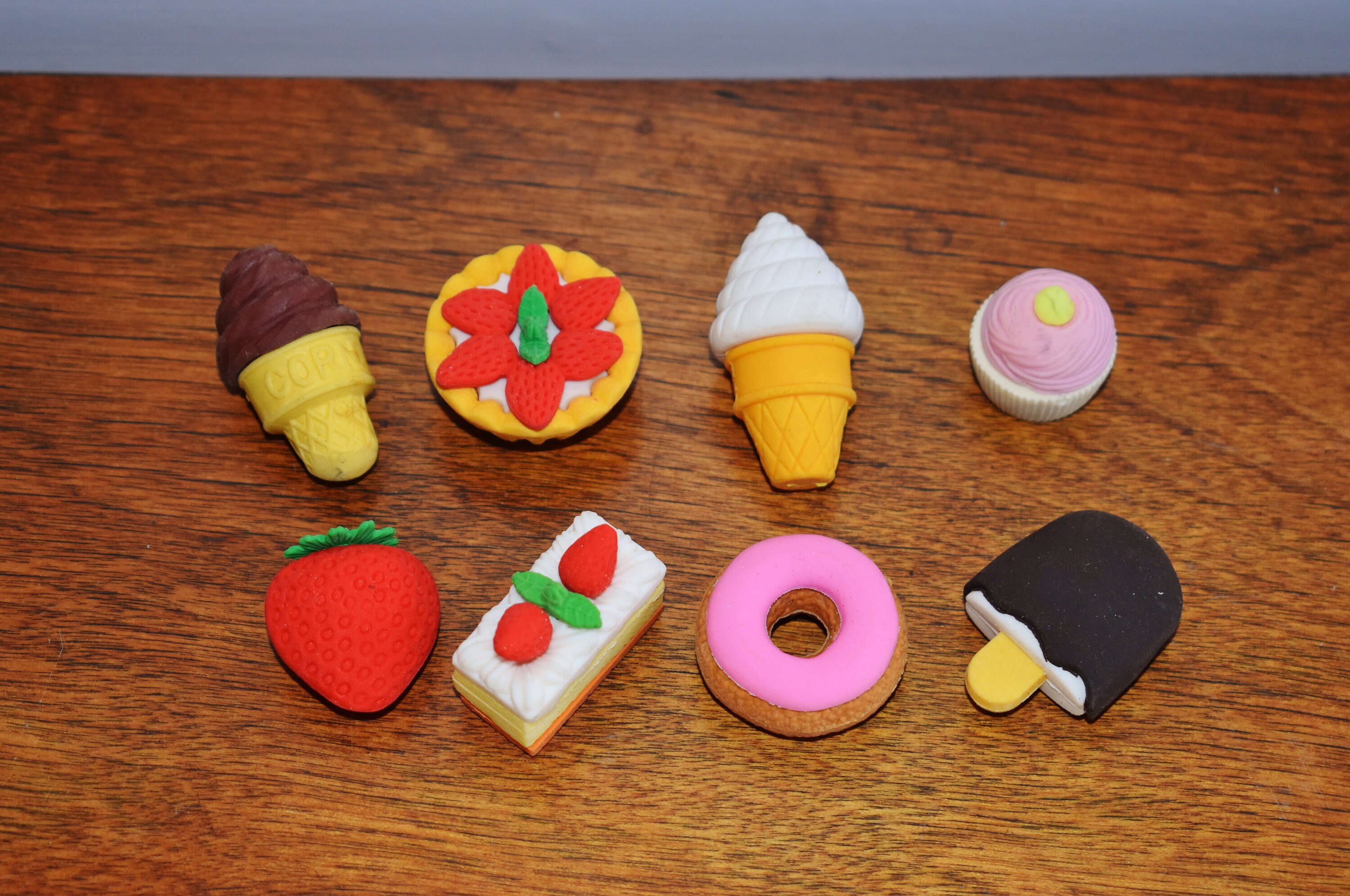 8 x Food Erasers Novelty Dessert Eraser Ice Cream Pudding Etsy