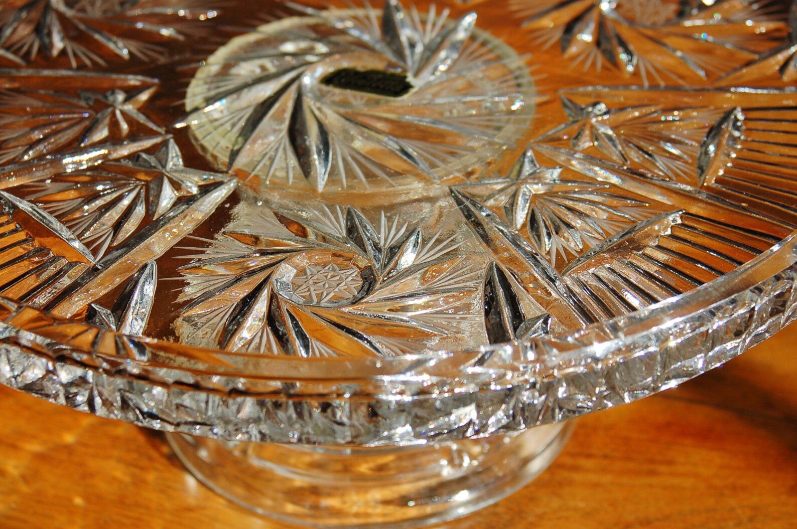 Crystal Pedestal Cake Stand Large Violetta Poland Cut Lead Etsy