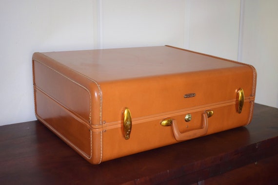 Samsonite Tan Leather Hard Sided 