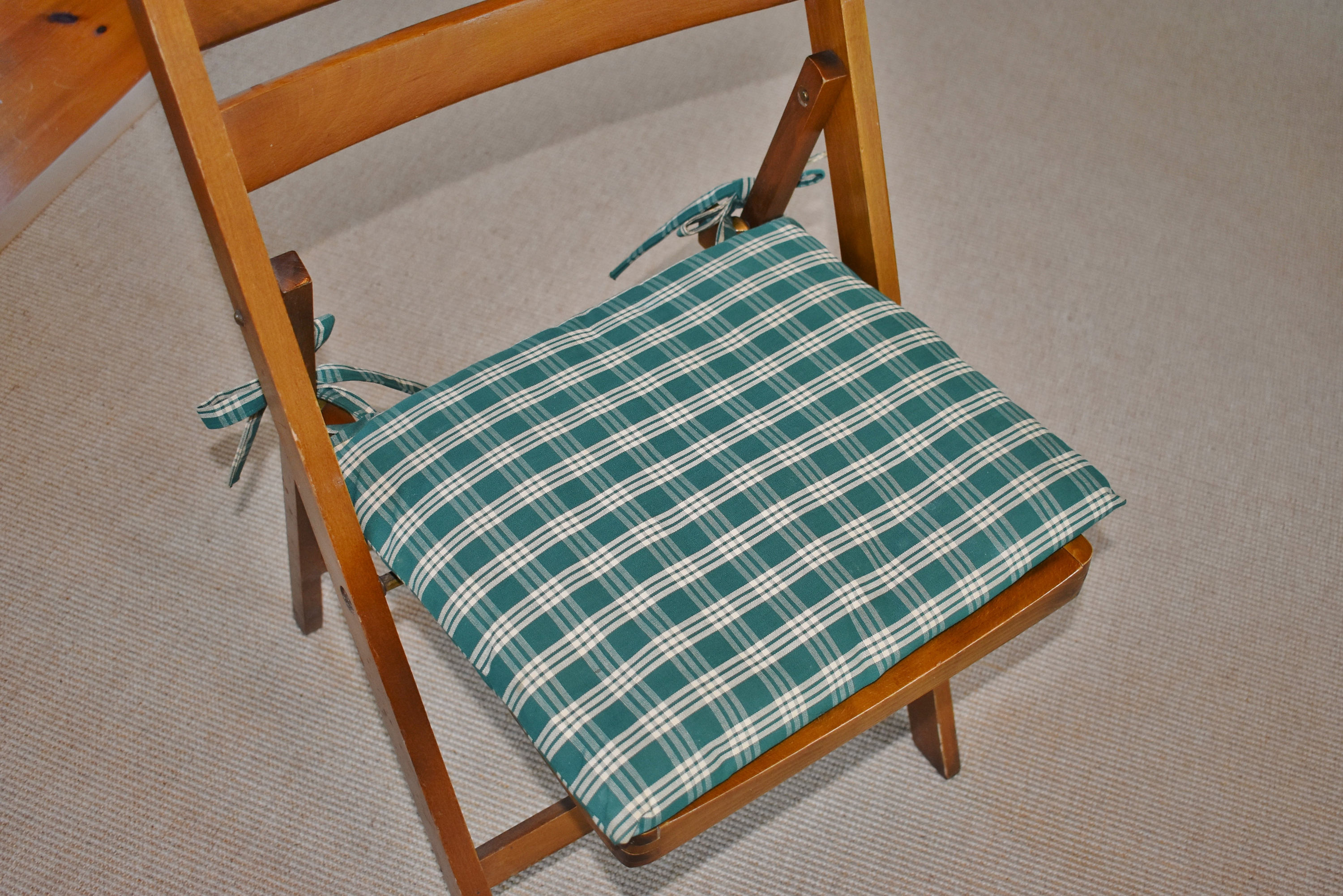 Set of 4 Green Plaid Chair Seat Cushions Waverly Cranston Etsy