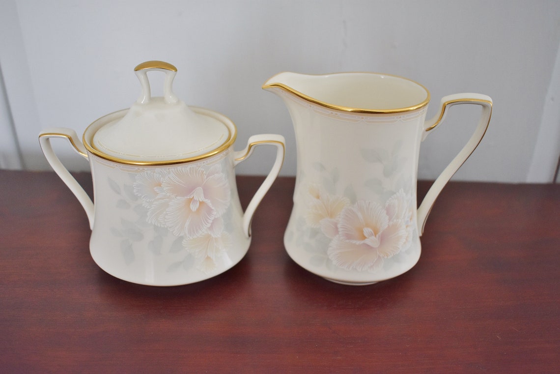 Noritake Sweet Surprise China Creamer and Sugar Bowl With Lid Etsy