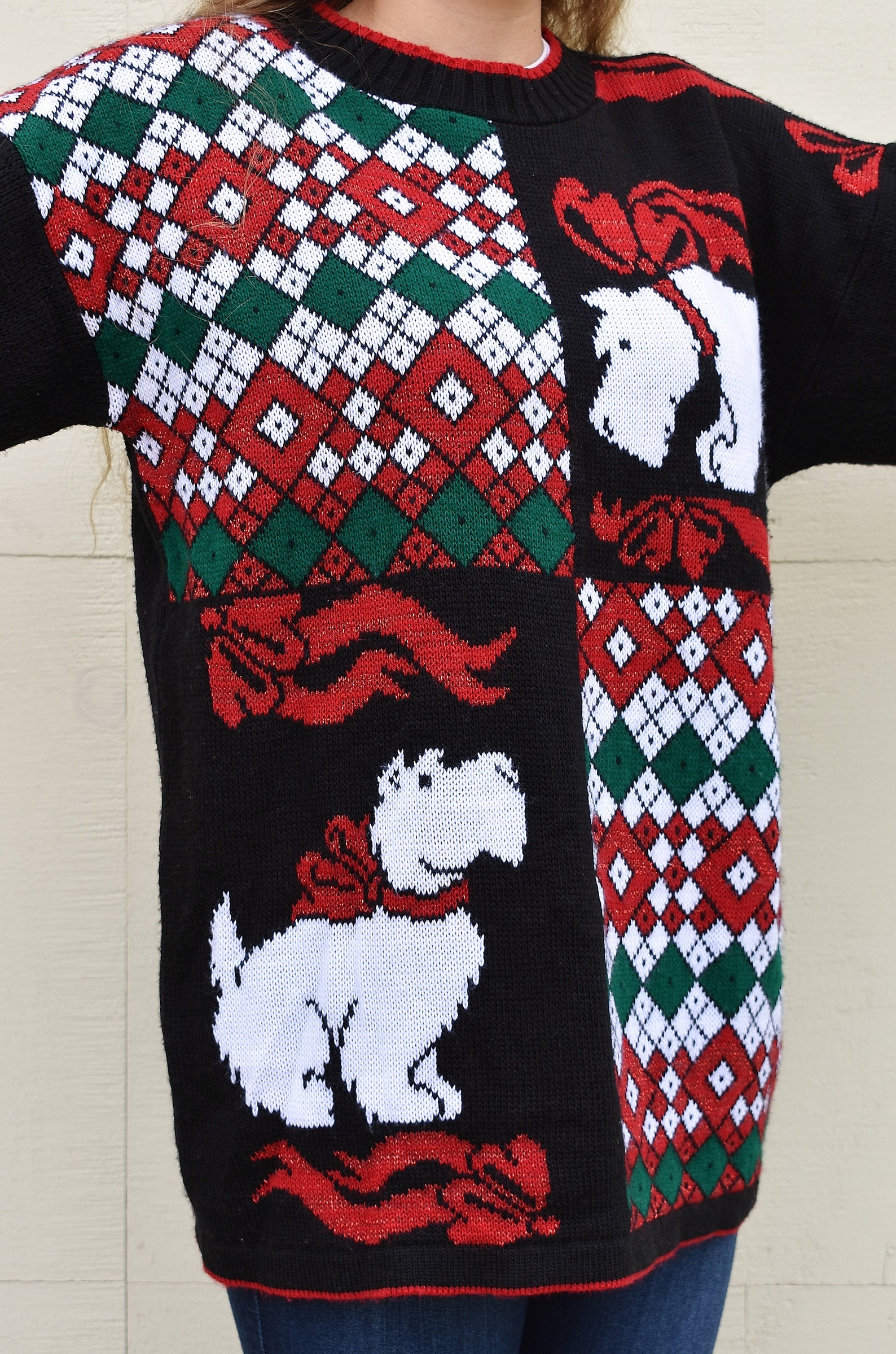 Vintage Scottie Dog Christmas Sweater Unisex Not so Ugly Etsy