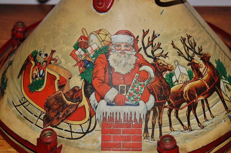 NOMA Christmas Tree Stand Collectible Lithographed Tin Metal Etsy