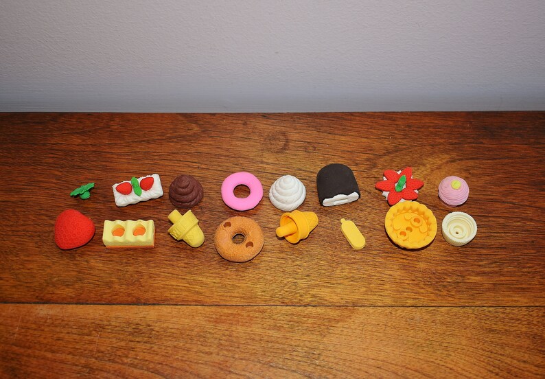 8 x Food Erasers Novelty Dessert Eraser Ice Cream Pudding Etsy