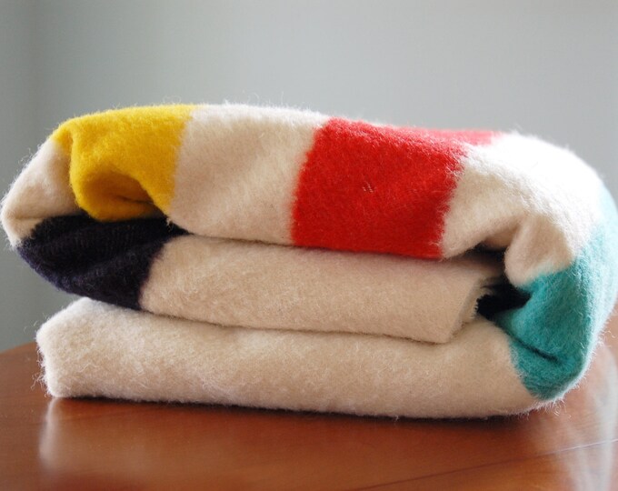 Hudson Bay 4 Point Wool Blanket, Striped Wool Blanket Made in England