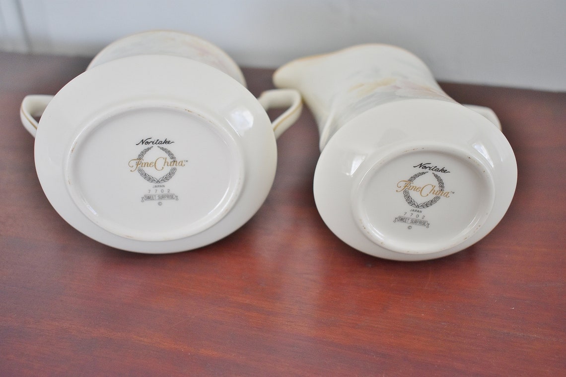 Noritake Sweet Surprise China Creamer and Sugar Bowl With Lid Etsy