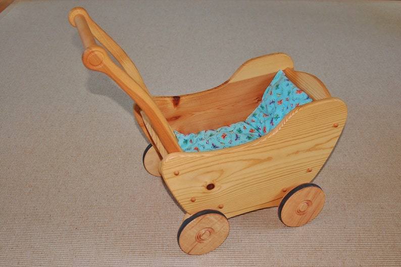 Wooden Doll Stroller Natural Wood Doll Buggy Magic Cabin Etsy