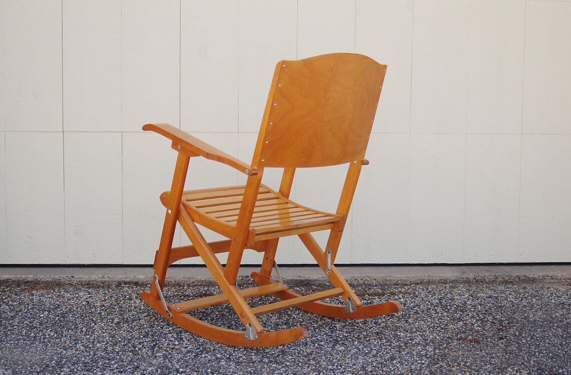 Folding Rocking Chair Clement Canada Maple Rocking Chair Etsy