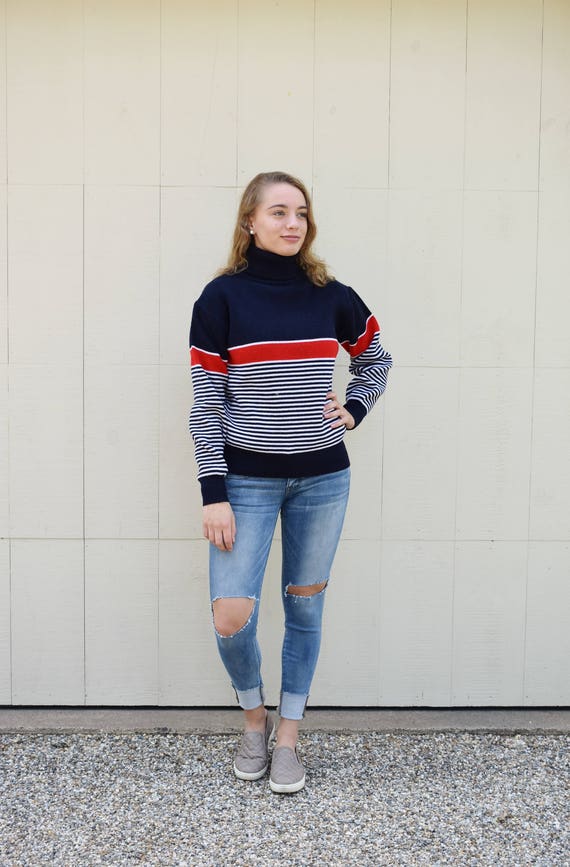 Red White and Blue Striped Hudson Bay Ski Sweater,