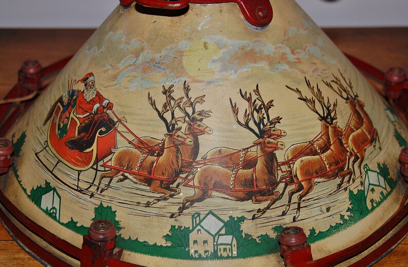 NOMA Christmas Tree Stand Collectible Lithographed Tin Metal Etsy