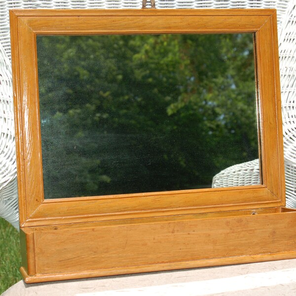 Antique Shaving Mirror, Gentleman's Mirror, Barbershop, Antique Wood Shaving Mirror, Farmhouse, Man Cave