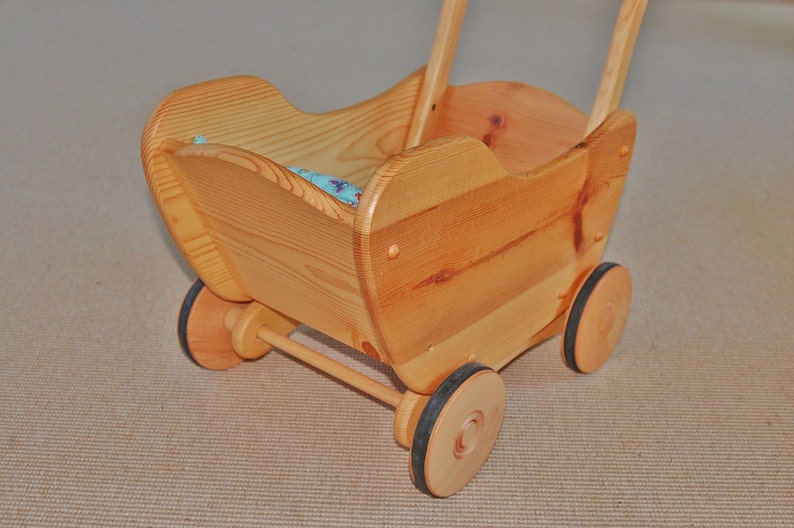 Wooden Doll Stroller Natural Wood Doll Buggy Magic Cabin Etsy