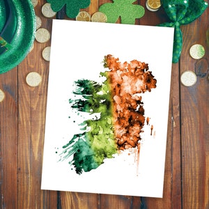 Carte de l'Irlande à l'aquarelle