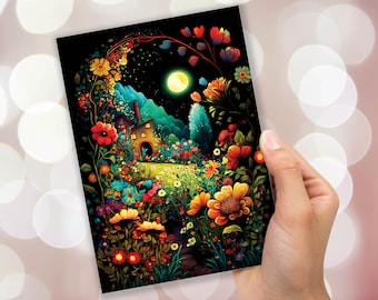 Congrats On New Home Card Best Wishes For New House Warming Happy Housewarming Congratulations Party Moving Summer Night Garden Greetings
