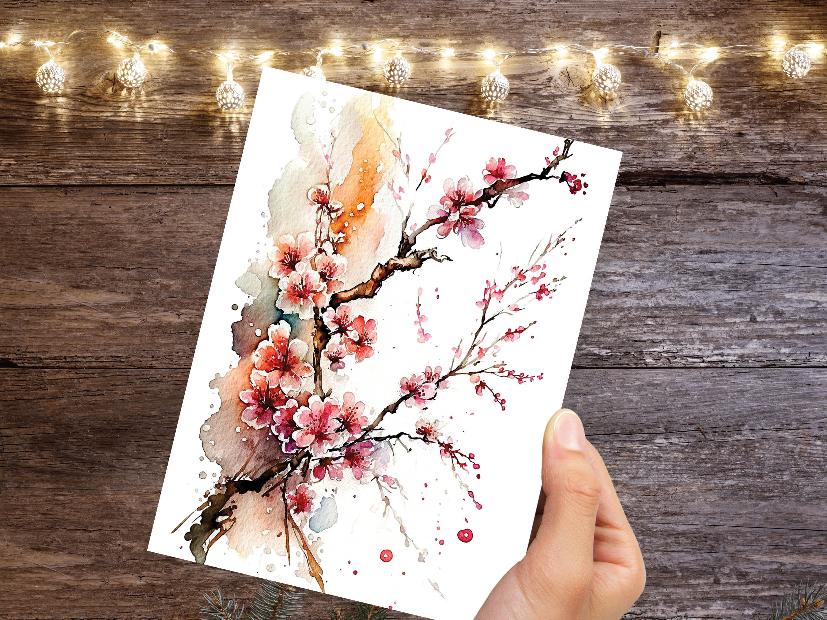 Japanese Cherry Blossom Card Pink Floral Flowers Mothering - Etsy
