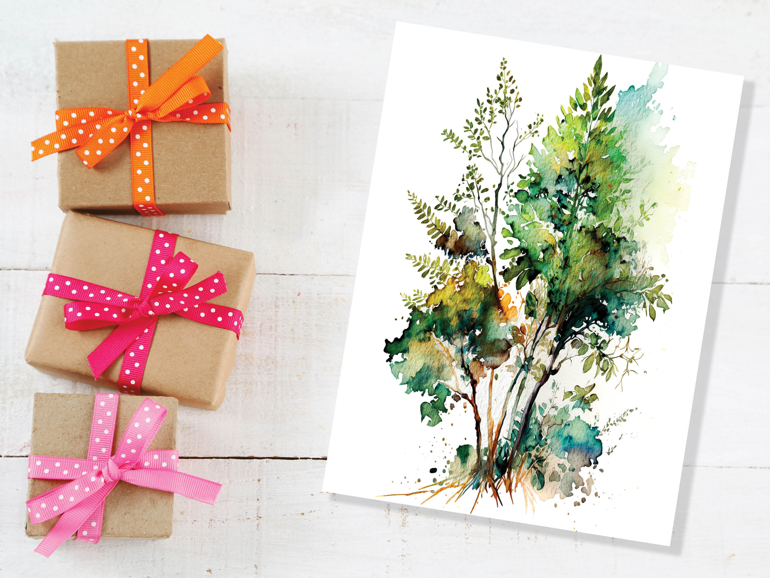 Nature Notelets Green Foliage Trees Card Wildlife Notelets Any Occasion Notes Landscape ...