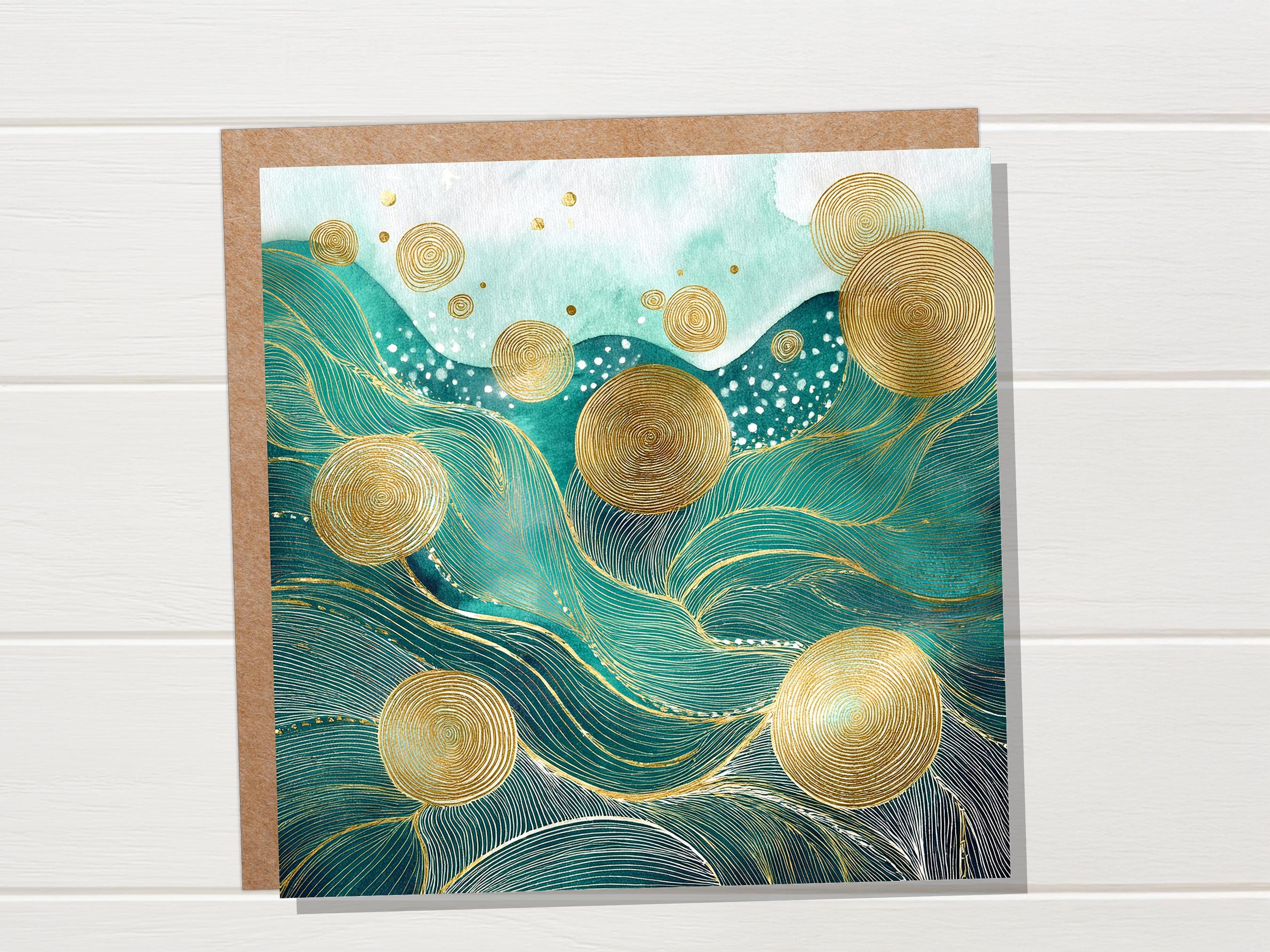 Ocean Waves Abstract Greeting Card Any Occasion for Nature Lovers Sea ...