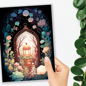Jardinage Carte de voeux d'anniversaire Lot floral Cartes de voeux sur le thème du jardin enchanteur pour dire merci pour une plante Notes fantastiques de conte de fées