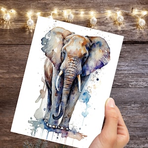 Carte de voeux éléphant Art aquarelle Cartes d'anniversaire n'oubliez jamais d'encourager la bonne chance Soutien Sympathie Alzheimer Démence Souvenir