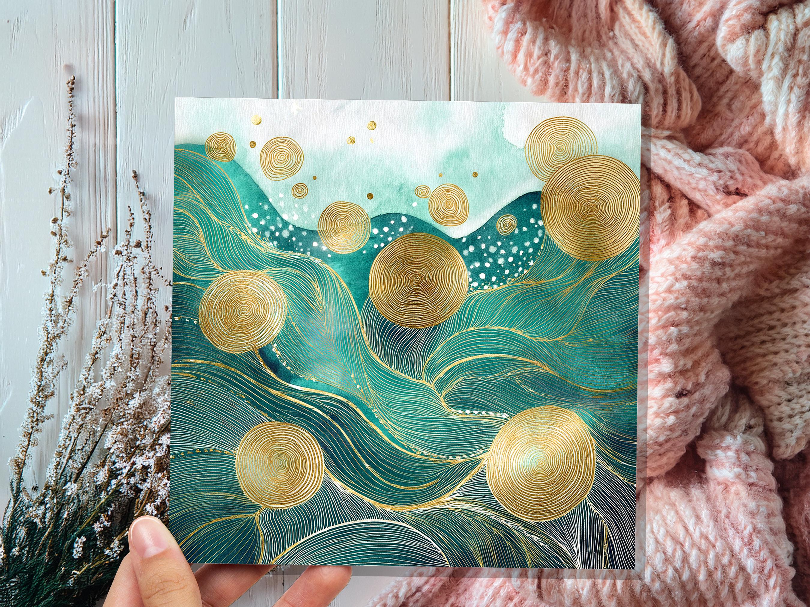 Ocean Waves Abstract Greeting Card Any Occasion for Nature Lovers Sea ...