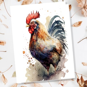 Carte d'anniversaire coq poulet coq amateur d'oiseaux élevage Merci animal de la ferme éloignement agriculteur agriculteur campagne britannique cartes de voeux carnets