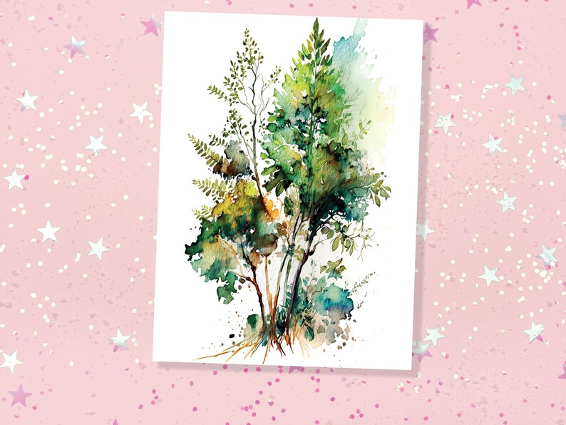 Nature Notelets Green Foliage Trees Card Wildlife Notelets Any Occasion Notes Landscape ...