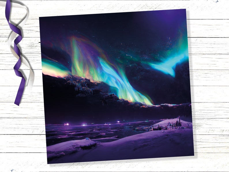 Magical Northern Lights Greeting Cards Aurora Borealis Rainbow Card ...