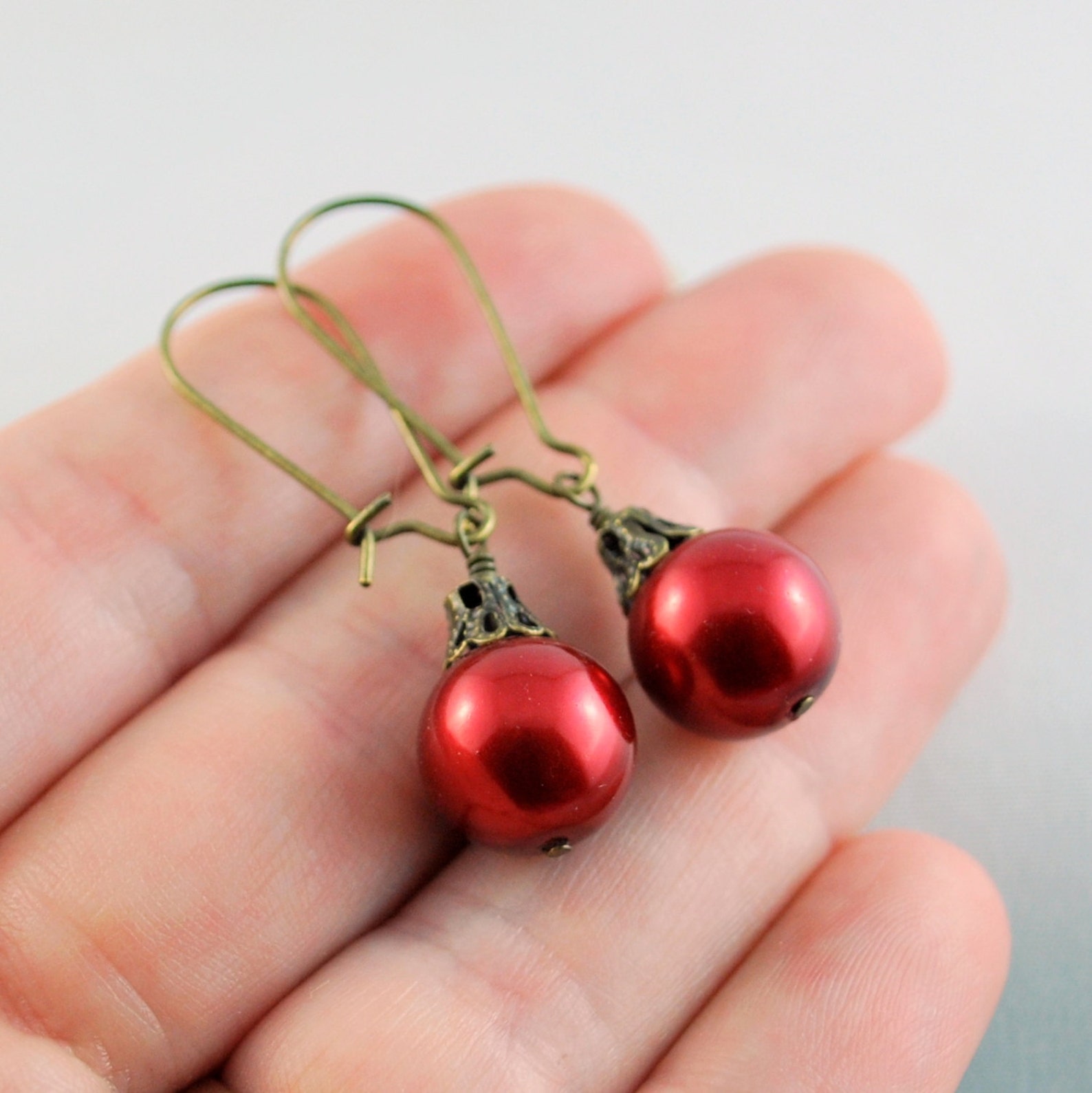 Red christmas earrings Clearance