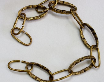 22" LARGE, Heavy BRASS Vintage 50's, Rare Spanish Chain, Thick Textured Design Links, 3 AVAILABLE,   C-3